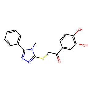 1-(3,4-dihydroxyphenyl)-2-[(4-methyl-5-phenyl-1,2,4-triazol-3-yl)sulfanyl]ethanone structure