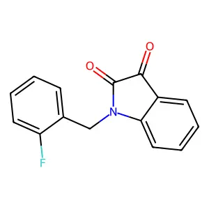 1-[(2-fluorophenyl)methyl]indole-2,3-dione structure