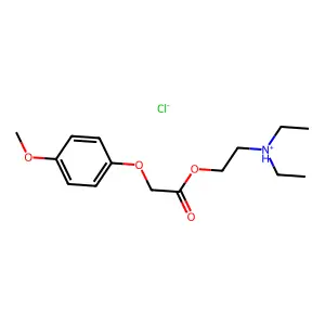 diethyl-[2-[2-(4-methoxyphenoxy)acetyl]oxyethyl]azanium chloride structure