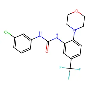 1-(3-chlorophenyl)-3-[2-morpholin-4-yl-5-(trifluoromethyl)phenyl]urea structure