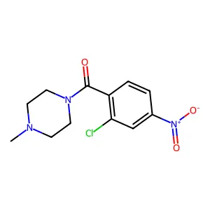 1-{2-chloro-4-nitrobenzoyl}-4-methylpiperazine structure