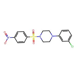 1-(3-chlorophenyl)-4-(4-nitrophenyl)sulfonylpiperazine structure