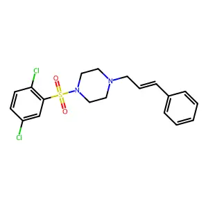 1-(2,5-dichlorophenyl)sulfonyl-4-[(E)-3-phenylprop-2-enyl]piperazine structure