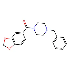1,3-benzodioxol-5-yl(4-benzylpiperazin-1-yl)methanone structure