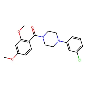 1-(3-chlorophenyl)-4-(2,4-dimethoxybenzoyl)piperazine structure