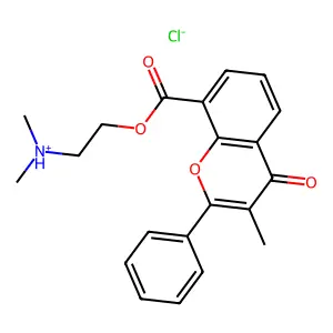 dimethyl-[2-(3-methyl-4-oxo-2-phenylchromene-8-carbonyl)oxyethyl]azanium chloride structure