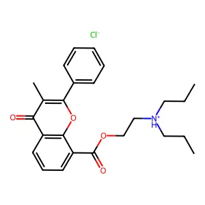 2-(3-methyl-4-oxo-2-phenylchromene-8-carbonyl)oxyethyl-dipropylazanium chloride structure