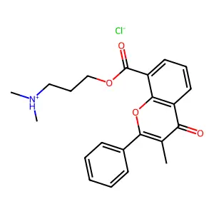 dimethyl-[3-(3-methyl-4-oxo-2-phenylchromene-8-carbonyl)oxypropyl]azanium chloride structure