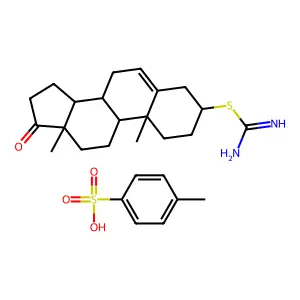 (10,13-dimethyl-17-oxo-1,2,3,4,7,8,9,11,12,14,15,16-dodecahydrocyclopenta[a]phenanthren-3-yl) carbamimidothioate;4-methylbenzenesulfonic acid structure