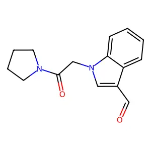 1-(2-oxo-2-pyrrolidin-1-ylethyl)indole-3-carbaldehyde structure