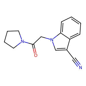 1-[2-oxo-2-(pyrrolidin-1-yl)ethyl]-1H-indole-3-carbonitrile structure