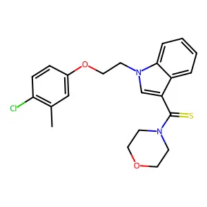 [1-[2-(4-chloro-3-methylphenoxy)ethyl]indol-3-yl]-morpholin-4-ylmethanethione structure