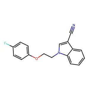 1-[2-(4-fluorophenoxy)ethyl]indole-3-carbonitrile structure