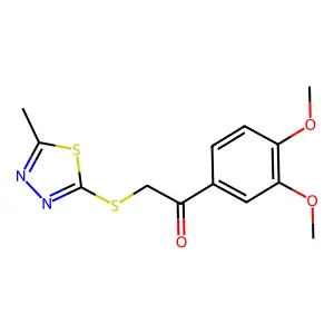 1-(3,4-dimethoxyphenyl)-2-[(5-methyl-1,3,4-thiadiazol-2-yl)sulfanyl]ethanone structure
