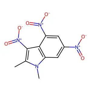 1,2-dimethyl-3,4,6-trinitroindole structure