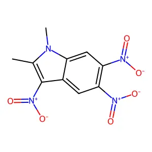 1,2-dimethyl-3,5,6-trinitroindole structure