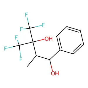 4,4,4-trifluoro-2-methyl-1-phenyl-3-(trifluoromethyl)butane-1,3-diol structure