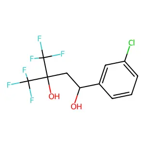 1-(3-chlorophenyl)-4,4,4-trifluoro-3-(trifluoromethyl)butane-1,3-diol structure