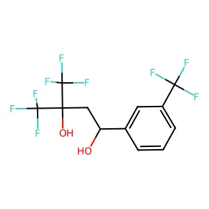 4,4,4-trifluoro-3-(trifluoromethyl)-1-[3-(trifluoromethyl)phenyl]butane-1,3-diol structure