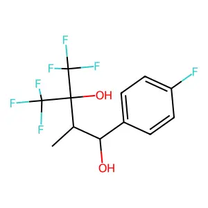 4,4,4-trifluoro-1-(4-fluorophenyl)-2-methyl-3-(trifluoromethyl)butane-1,3-diol structure