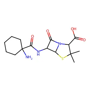 6-(((1-aminocyclohexyl)carbonyl)amino)-3,3-dimethyl-7-oxo-4-thia-1-azabicyclo[3.2.0]heptane-2-carboxylic acid structure