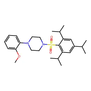 1-(2-methoxyphenyl)-4-[2,4,6-tri(propan-2-yl)phenyl]sulfonylpiperazine structure