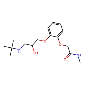 2-[2-[3-(tert-butylamino)-2-hydroxypropoxy]phenoxy]-N-methylacetamide structure
