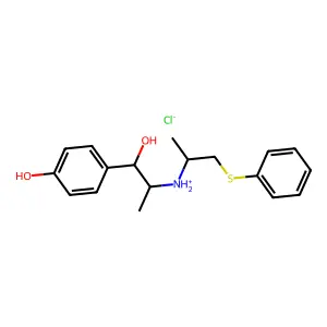 Benzyl alcohol, p-hydroxy-alpha-(1-((1-methyl-2-(phenylthio)ethyl)amino)ethyl)-, hydrochloride structure