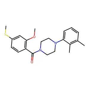1-(2,3-dimethylphenyl)-4-[2-methoxy-4-(methylsulfanyl)benzoyl]piperazine structure