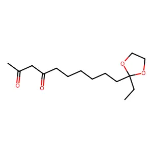 10-(2-ethyl-1,3-dioxolan-2-yl)decane-2,4-dione structure