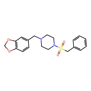 1-(1,3-benzodioxol-5-ylmethyl)-4-(benzylsulfonyl)piperazine structure