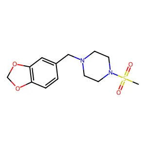 1-(1,3-benzodioxol-5-ylmethyl)-4-(methylsulfonyl)piperazine structure