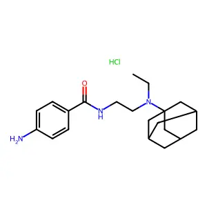 N-[2-[1-adamantyl(ethyl)amino]ethyl]-4-aminobenzamidehydrochloride structure