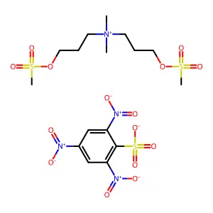 Ammonium, bis(3-hydroxypropyl)dimethyl-, 2,4,6-trinitrobenzenesulfonate, dimethanesulfonate, (ester) structure