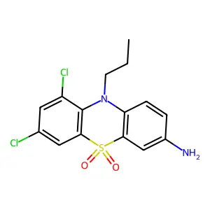 10-n-Propyl-1,3-dichloro-7-amino-phenothiazine-5,5-dioxide structure