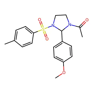 1-{2-(4-methoxyphenyl)-3-[(4-methylphenyl)sulfonyl]imidazolidin-1-yl}ethanone structure