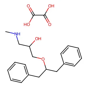 1-(1,3-diphenylpropan-2-yloxy)-3-(methylamino)propan-2-ol;oxalic acid structure