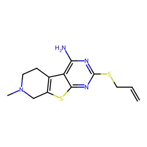11-methyl-5-prop-2-enylsulfanyl-8-thia-4,6,11-triazatricyclo[7.4.0.02,7]trideca-1(9),2,4,6-tetraen-3-amine structure