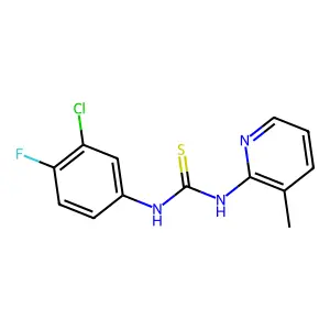 1-(3-chloro-4-fluorophenyl)-3-(3-methylpyridin-2-yl)thiourea structure