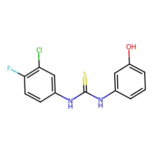 1-(3-chloro-4-fluorophenyl)-3-(3-hydroxyphenyl)thiourea structure