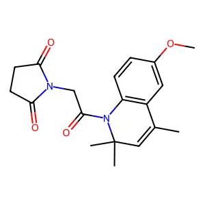 1-[2-(6-methoxy-2,2,4-trimethylquinolin-1(2H)-yl)-2-oxoethyl]pyrrolidine-2,5-dione structure