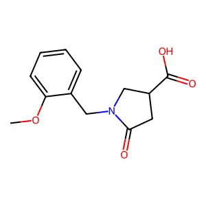 1-[(2-methoxyphenyl)methyl]-5-oxopyrrolidine-3-carboxylic acid structure