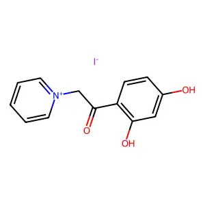 1-(2,4-dihydroxyphenyl)-2-pyridin-1-ium-1-ylethanone iodide structure