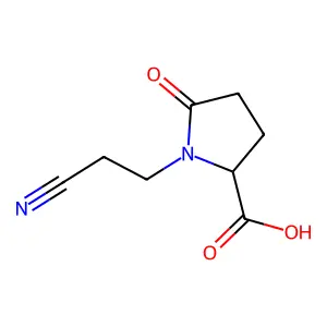 1-(2-cyanoethyl)-5-oxopyrrolidine-2-carboxylic acid structure