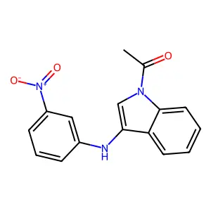 1-(3-((3-nitrophenyl)amino)-1H-indol-1-yl)ethanone structure