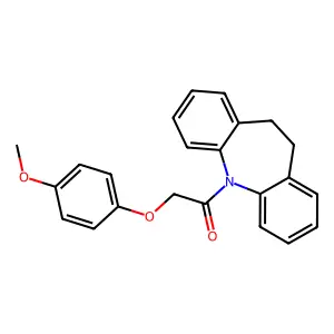 1-(10,11-dihydro-5H-dibenzo[b,f]azepin-5-yl)-2-(4-methoxyphenoxy)ethanone structure