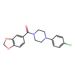 1,3-benzodioxol-5-yl[4-(4-chlorophenyl)piperazin-1-yl]methanone structure