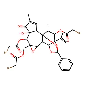 12-Hydroxydaphnetoxin tribromoacetate structure