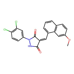 1-(3,4-Dichlorophenyl)-4-((7-methoxynaphthalen-1-yl)methylene)pyrazolidine-3,5-dione structure