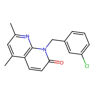 1-(3-chlorobenzyl)-5,7-dimethyl[1,8]naphthyridin-2(1H)-one structure